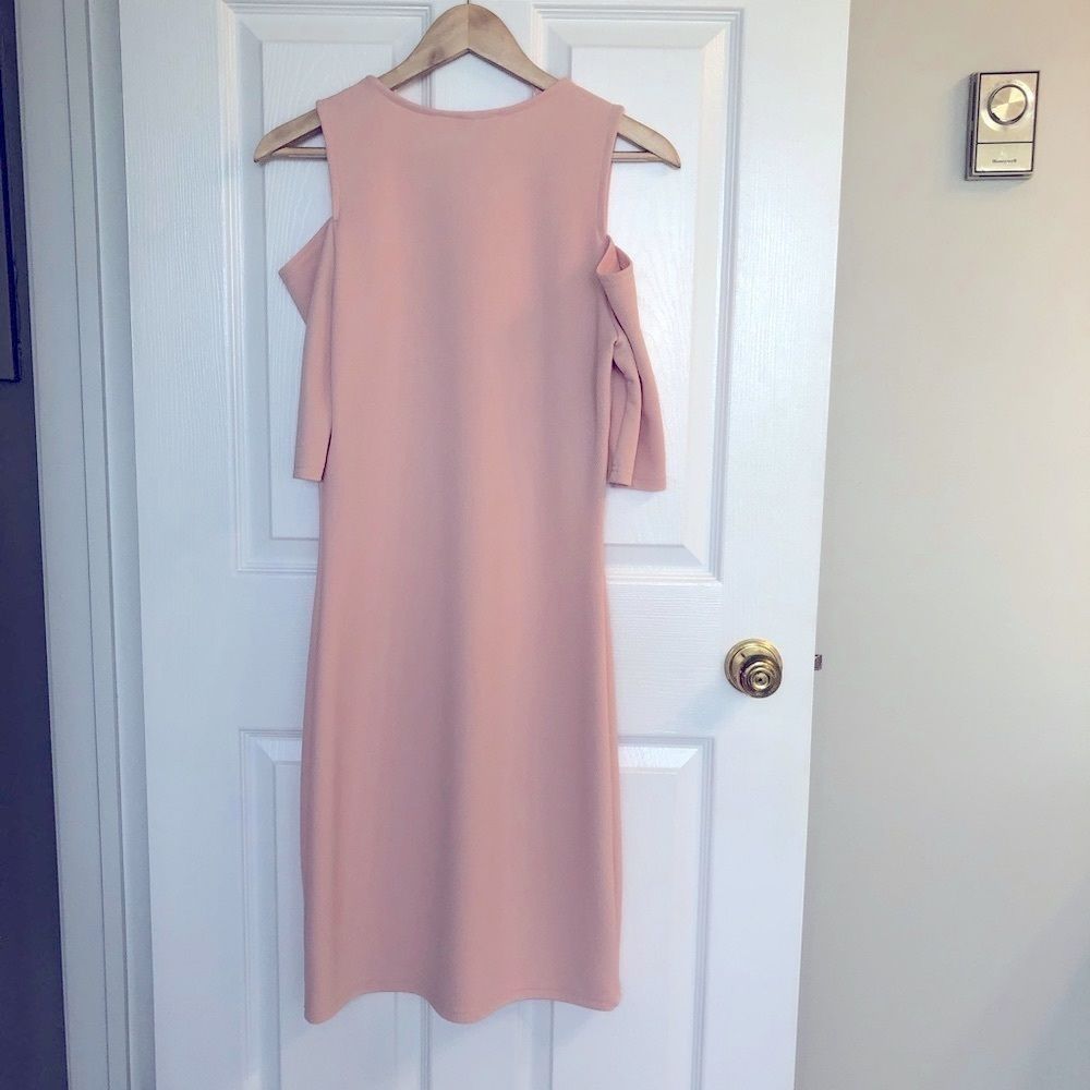 Blush Nude Dress Size Large Cold Shoulder - Picture 5 of 8